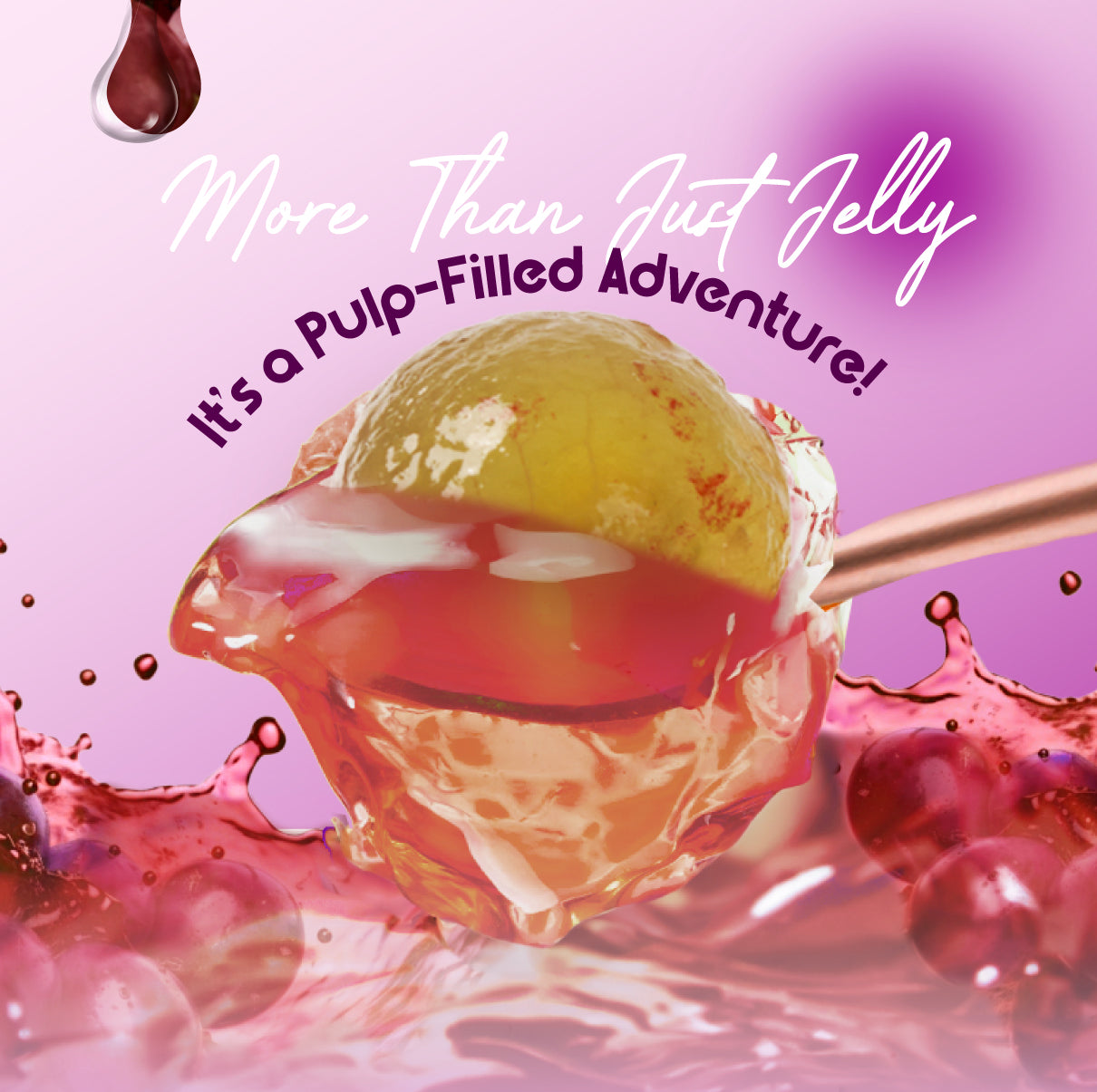 Chewy Grape Konjac Jelly Cup & Real Pulp  (100g x 2 cups)