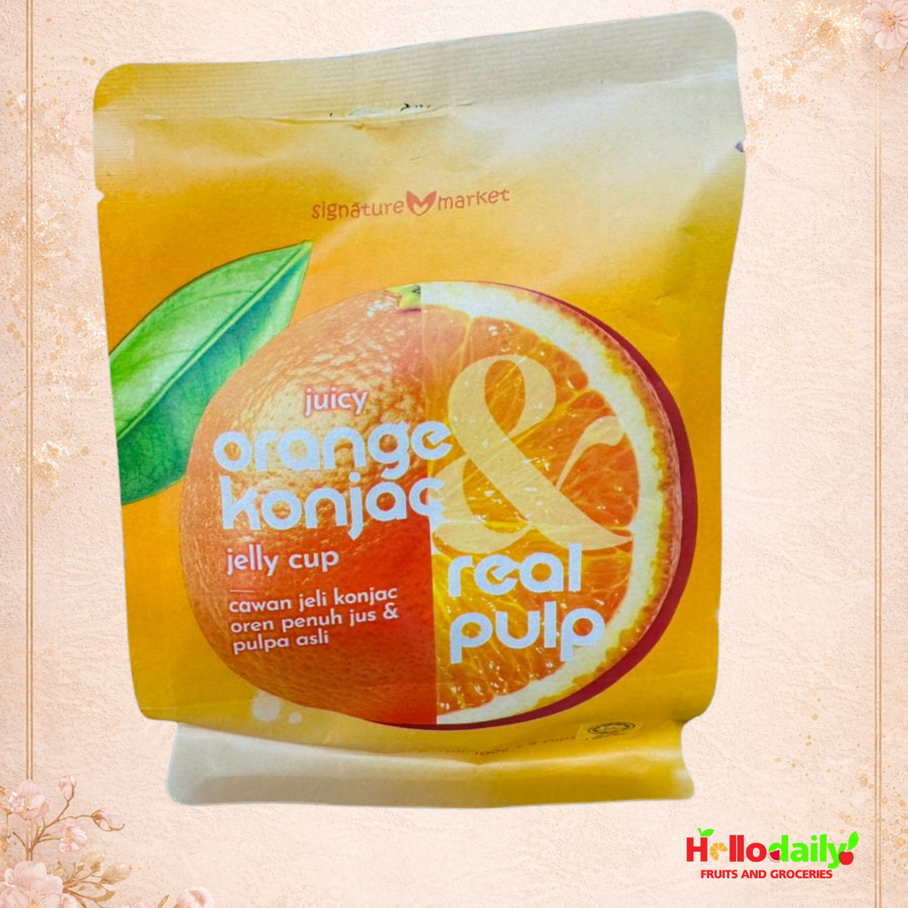 Juicy Orange Konjac Jelly Cup & Real Pulp  (100g x 2 cups)
