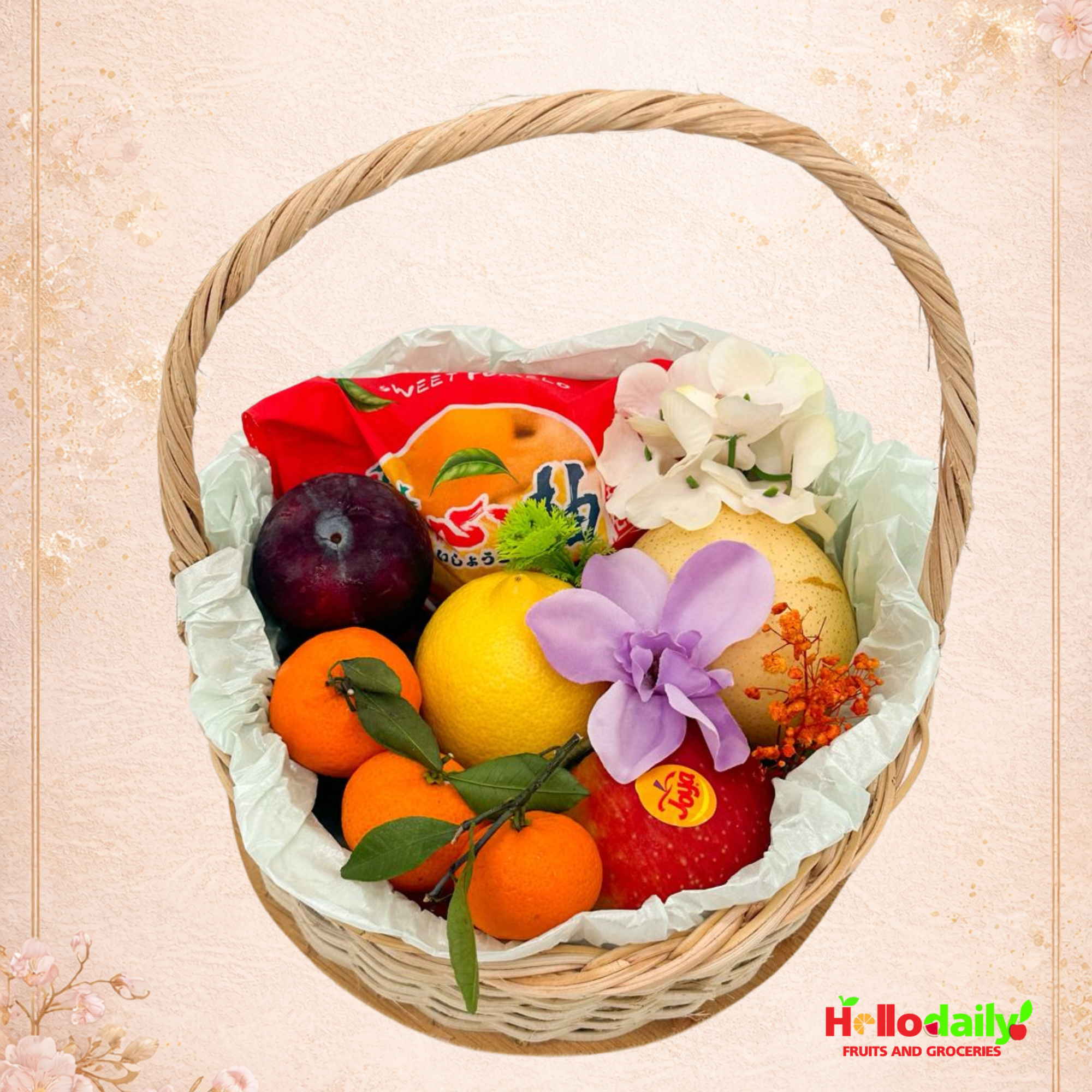 Happy Fresh Harvest -  Fruit Basket Gift Set