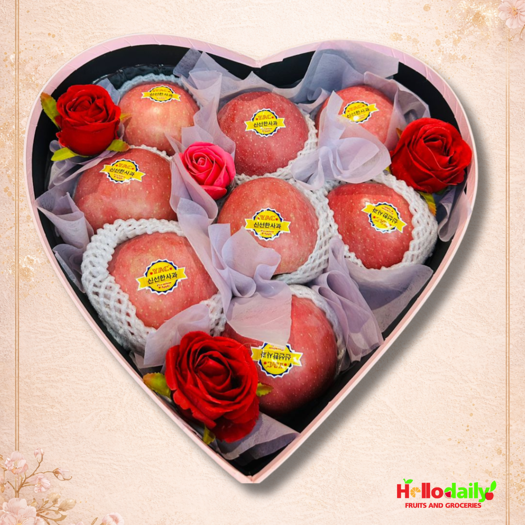 ❤️ Royal Heart – Premium Korean Apple Gift Box