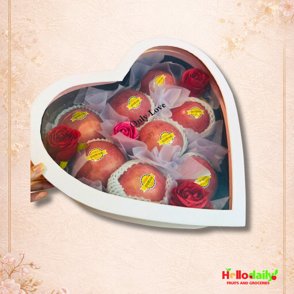 ❤️ Royal Heart – Premium Korean Apple Gift Box