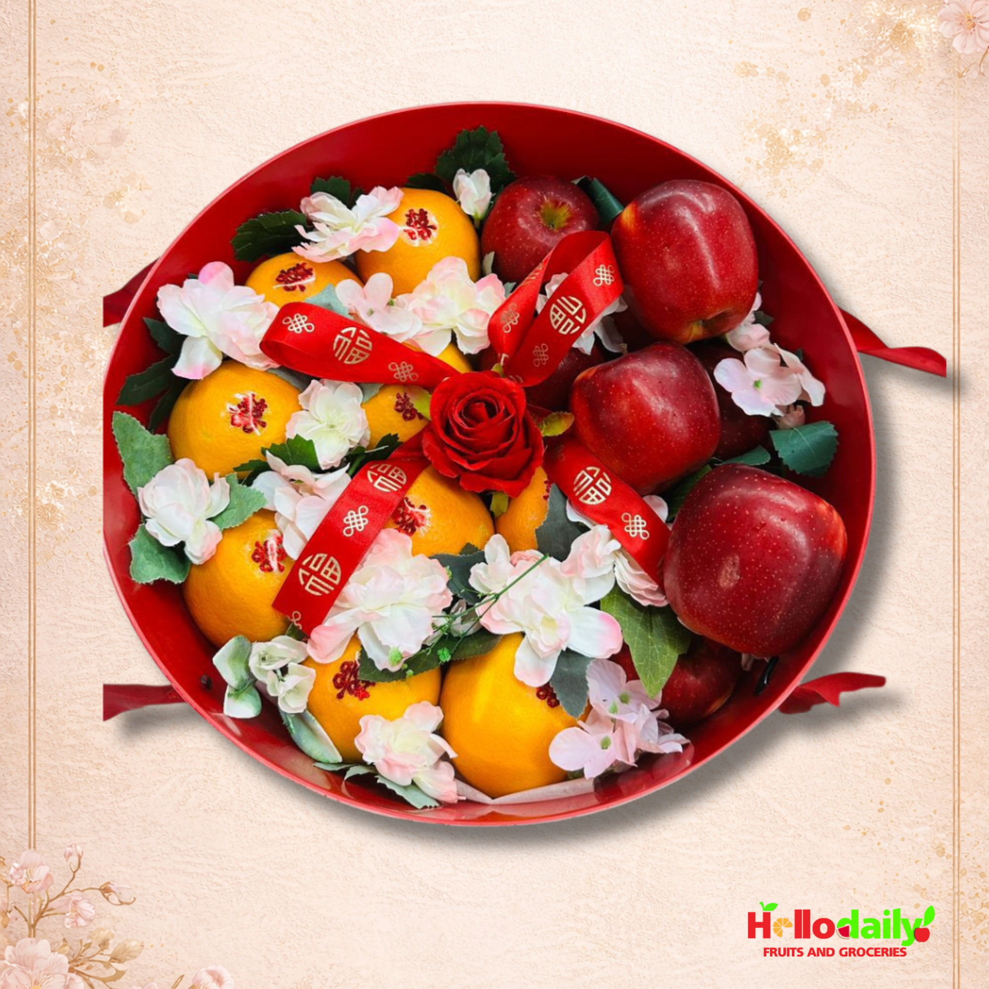 ❤️ Double Happiness Guo Da Li Fruit Basket Gift